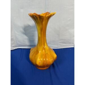 GLAZED Pottery Round Brown Vase